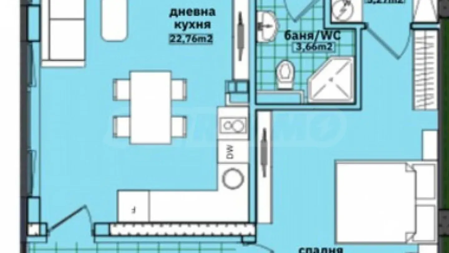 Spacious 1-Bedroom Apartment in New Burgas Building - Image 5