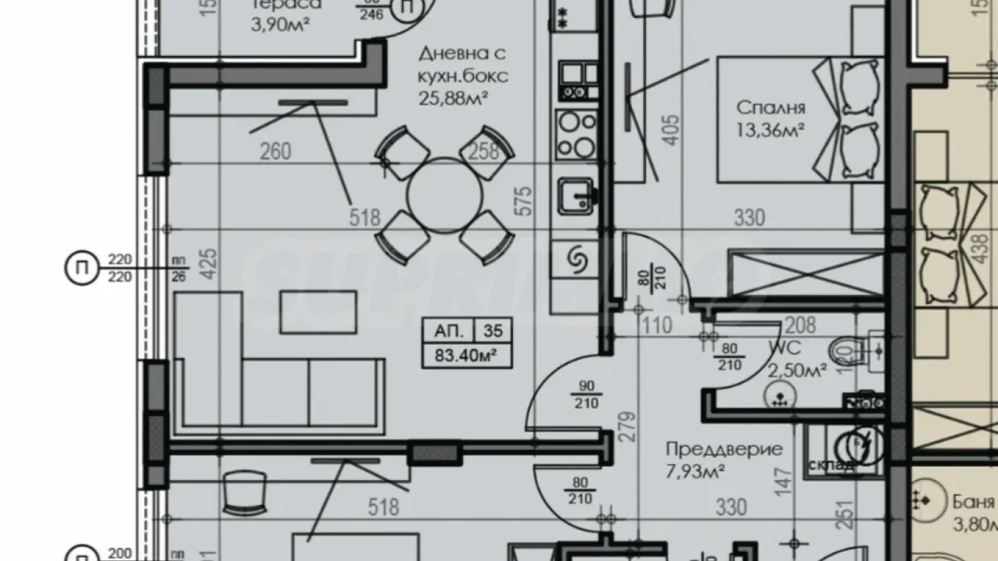 Spacious 3-Bedroom Apartment in Sofia - Image 1