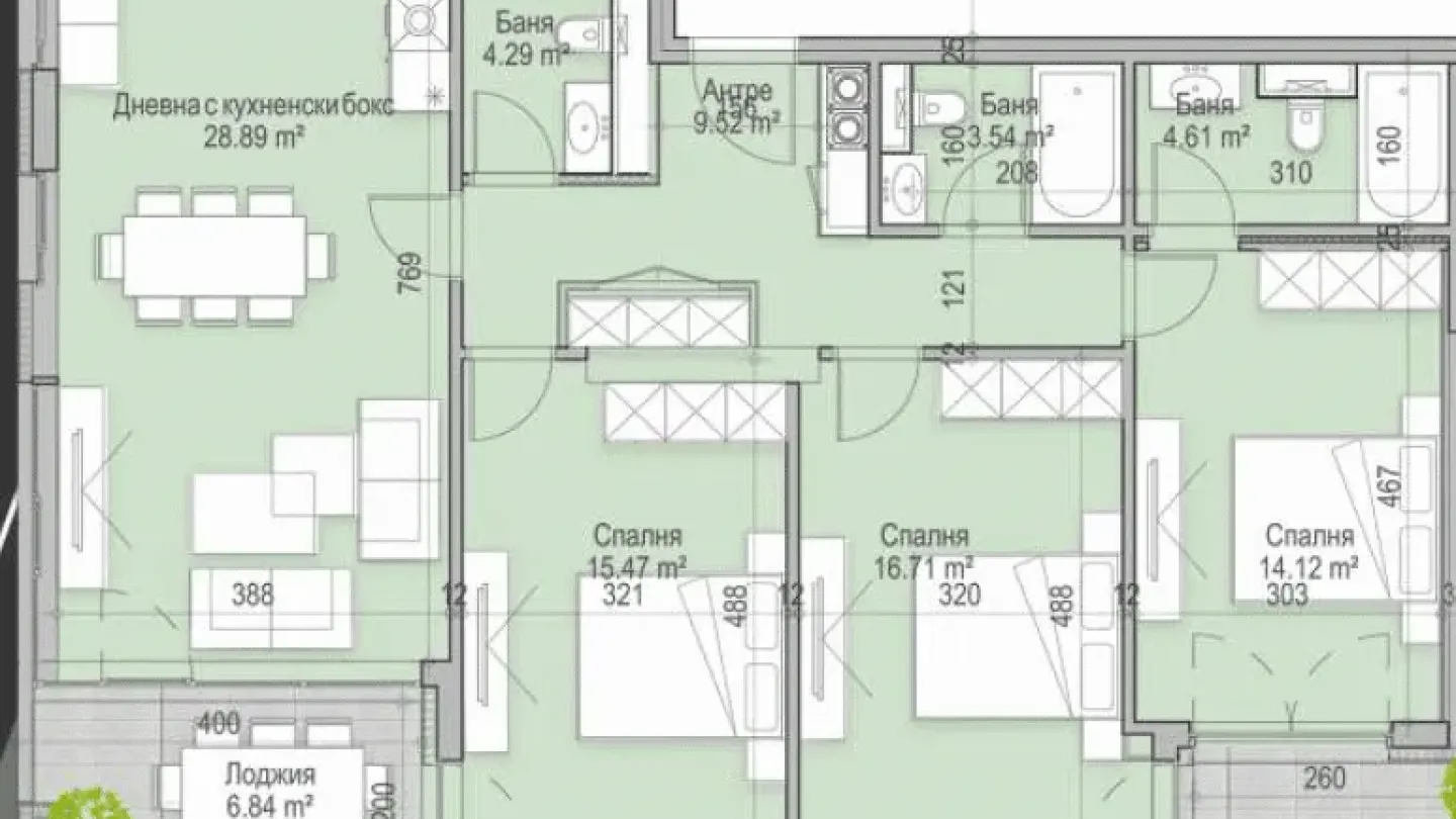 Spacious 3-Bedroom Apartment Near Paradise Mall, Sofia - Image 2