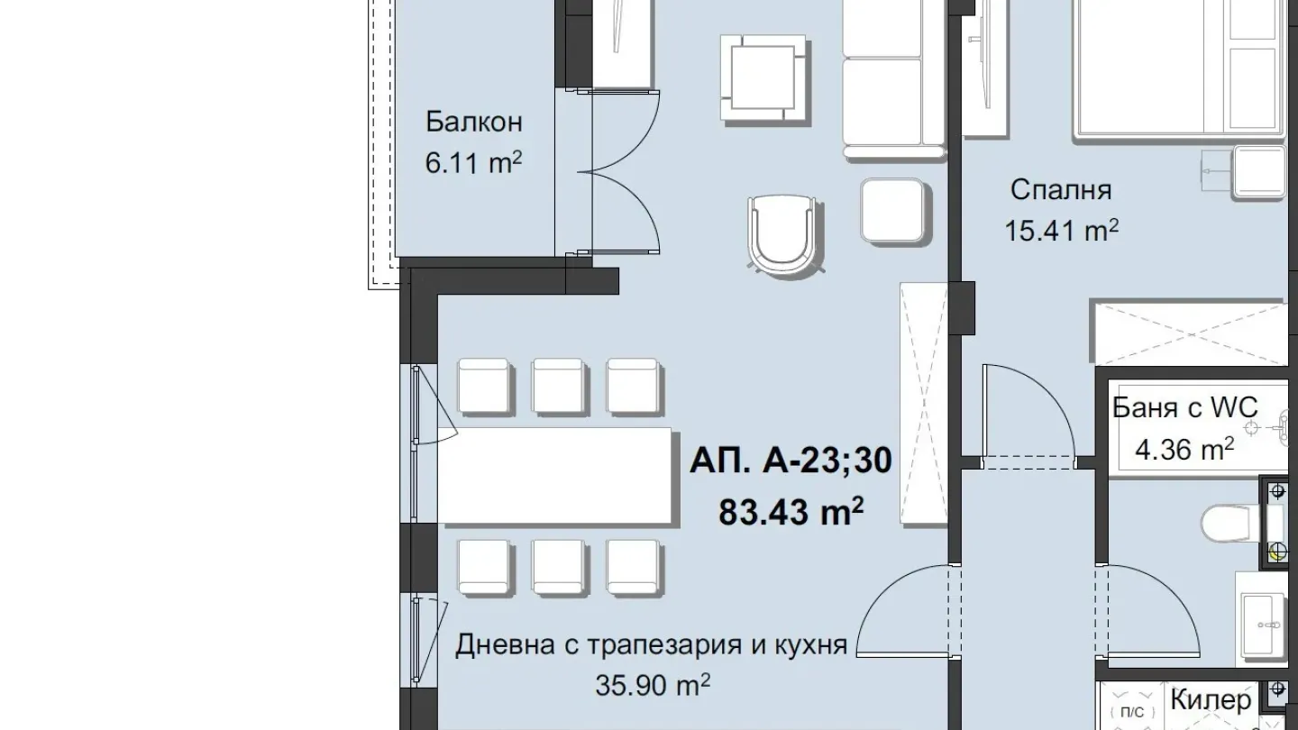 Stylish One-Bedroom Apartment in New Building, Plovdiv, Bulgaria - Image 2