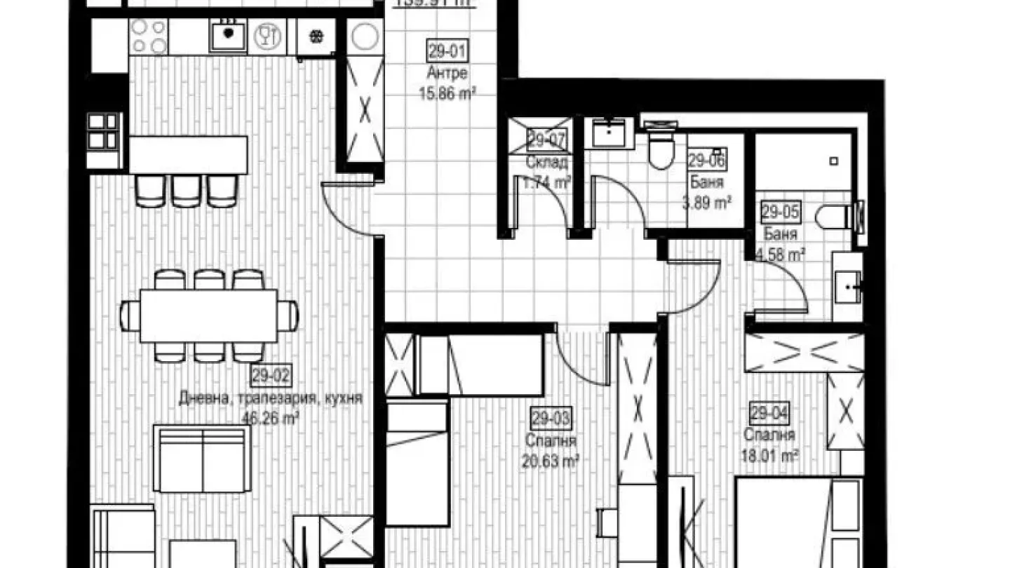 Spacious Three-Bedroom Apartment with Stunning Sofia Views - Image 1