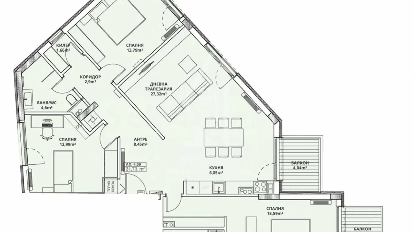 Spacious 3-Bed Apartment in New Boutique Building, Sofia - Image 1