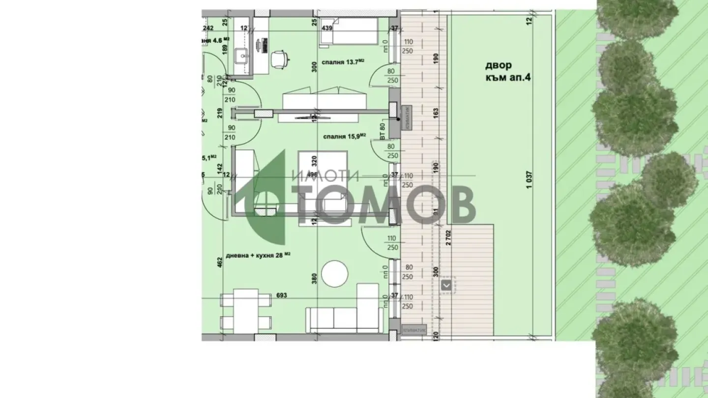 Spacious 3-Bedroom Apartment with Private Courtyard in Stara Zagora - Image 3