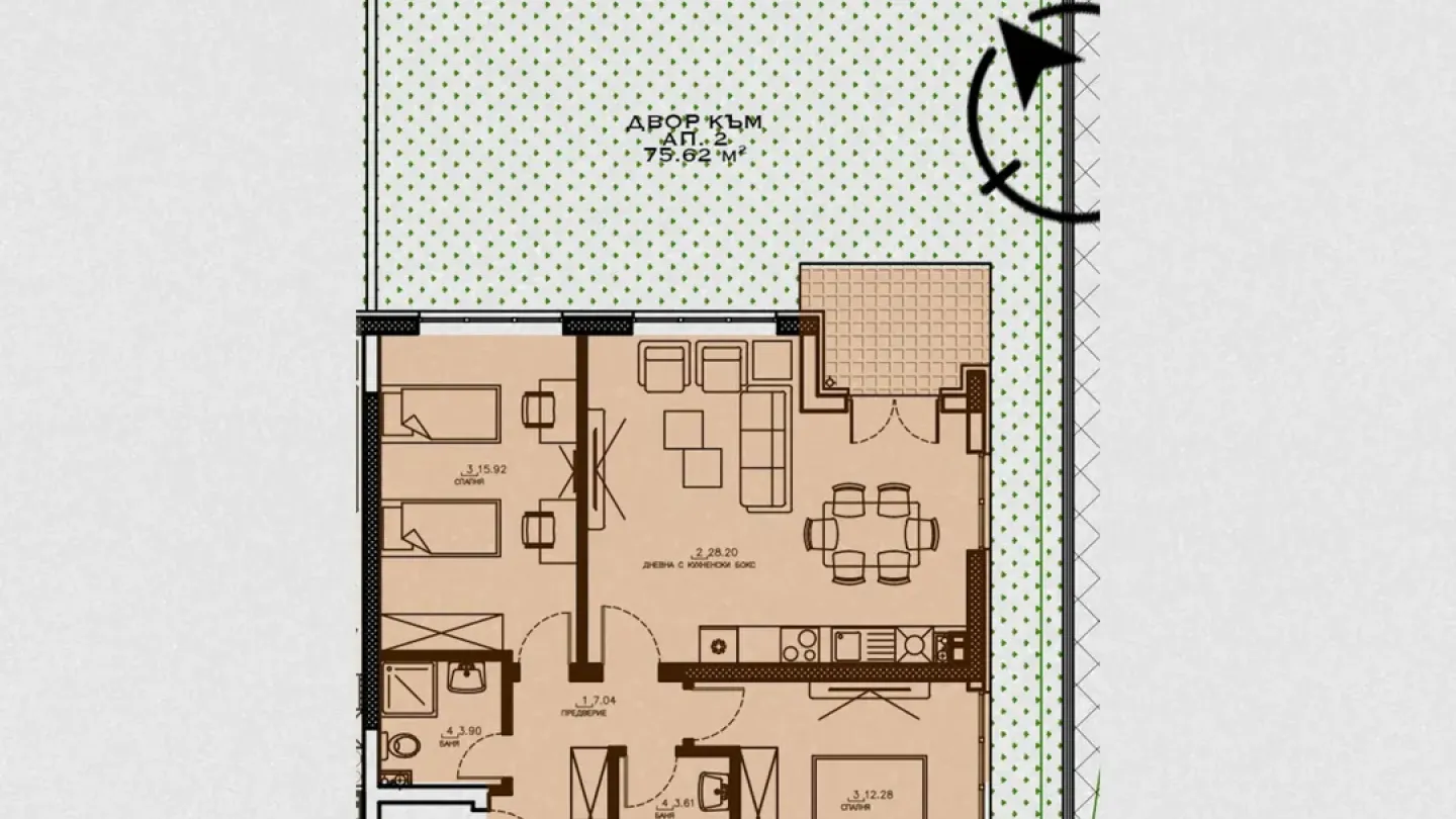 Spacious Two-Bedroom Apartment with Yard in Malinova Dolina - Image 1