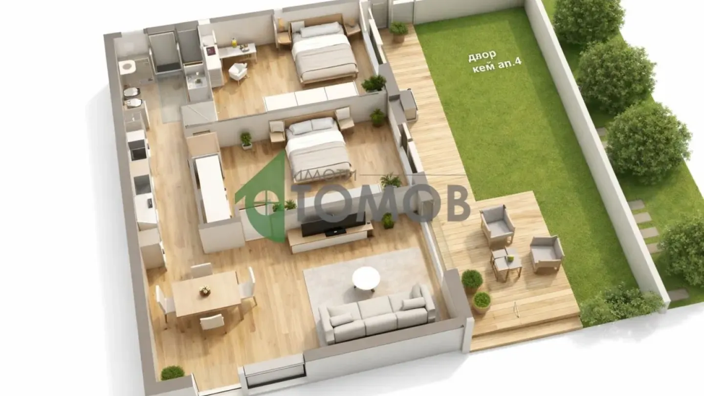 Spacious 3-Bedroom Apartment with Private Courtyard in Stara Zagora - Image 1