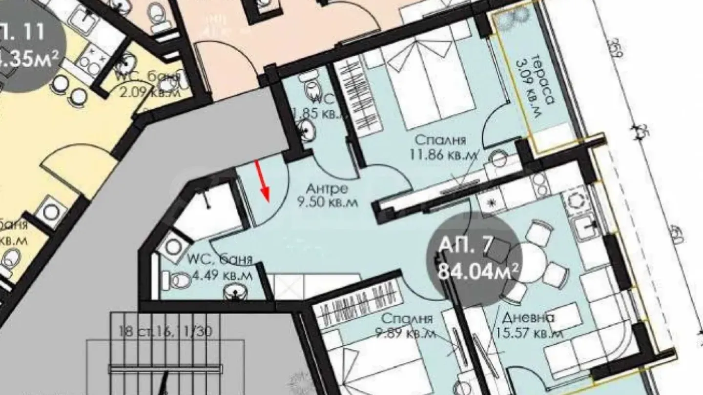 Spacious Two-Bedroom Apartment with Two Terraces in Nesebar - Image 3