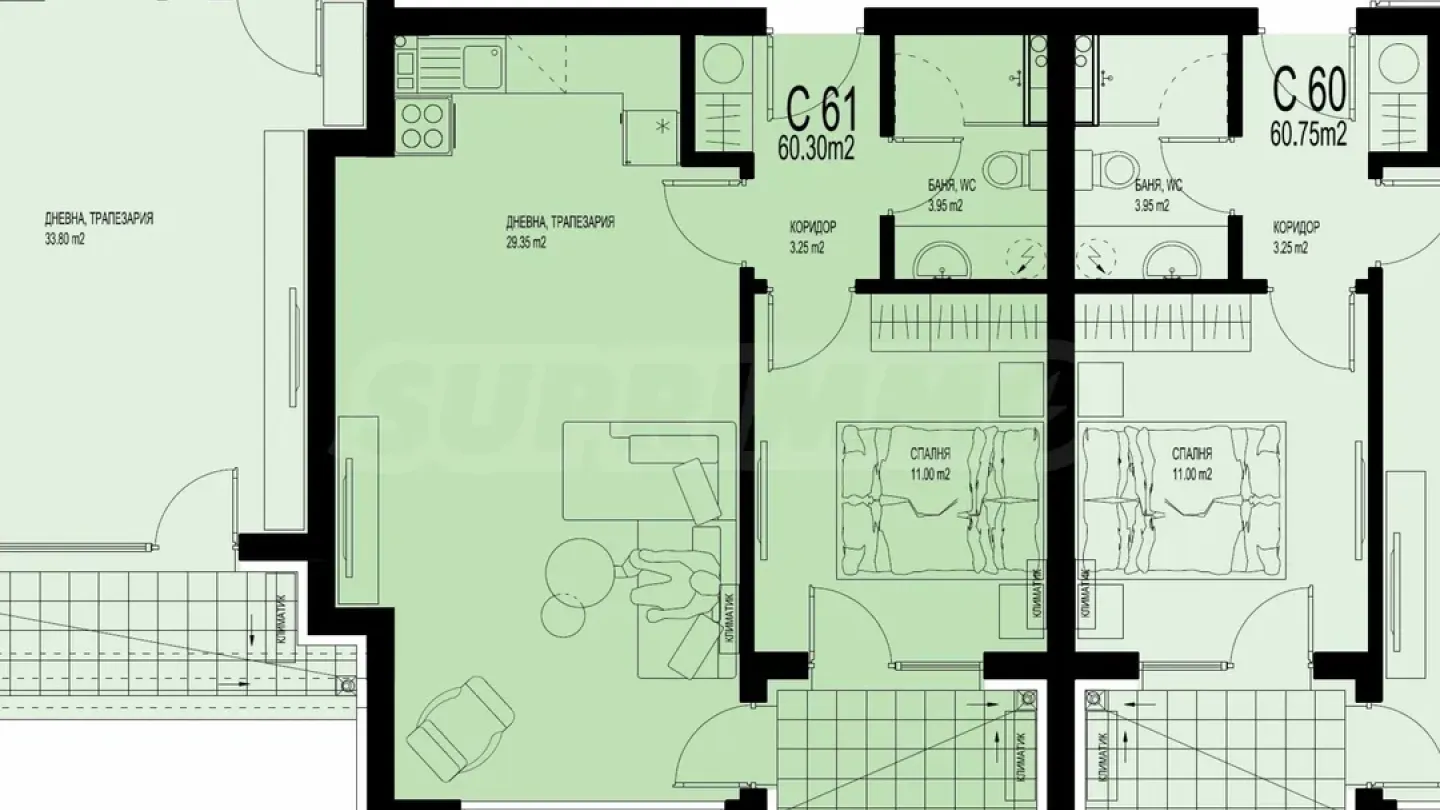 Spacious 2-Bedroom Apartment in Plovdiv Center - Image 3