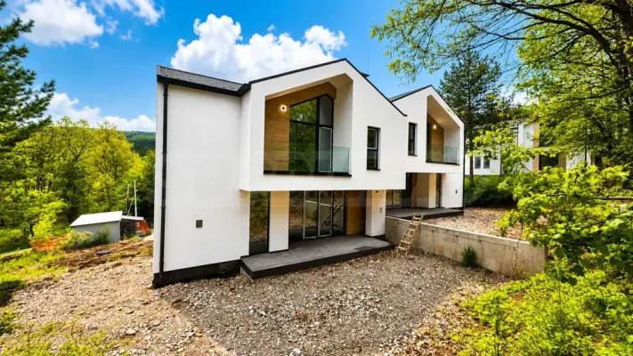 Modern twin house near forest. - Image 2