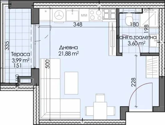 Modern studio in 'Gagarin' district, Plovdiv - Image 5