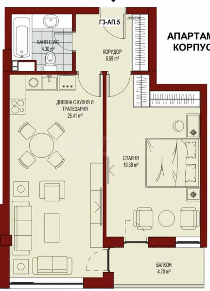 Spacious 2-Bedroom Apartment, Sofia, New Complex - Image 5