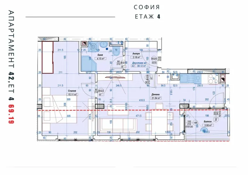 Spacious One-Bedroom Apartment in Sofia's Green District - Image 1