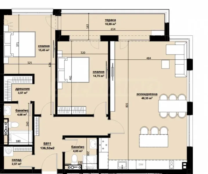 Spacious 3-Bedroom Apartment - Burgas Hills - Image 3