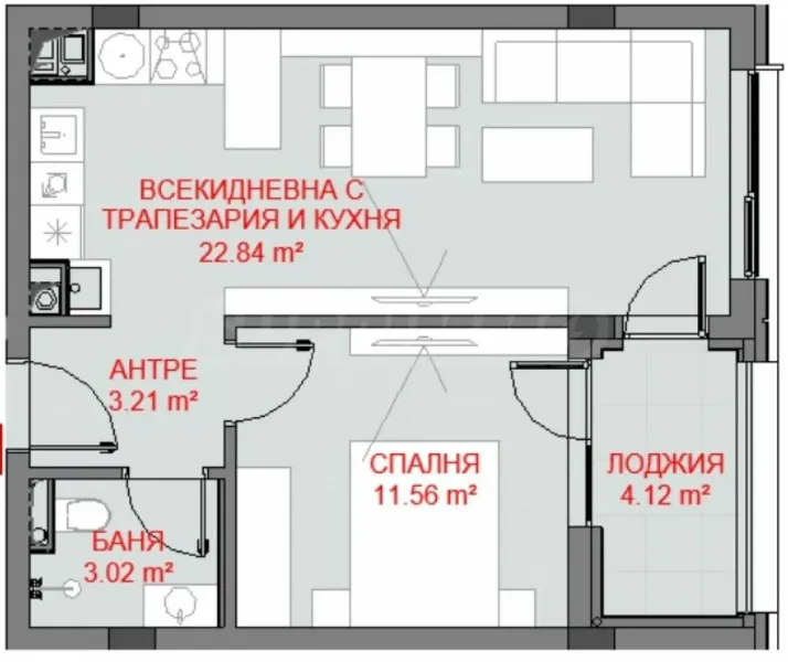 Spacious 2-Bedroom Apartment in New Sofia Building - Image 1