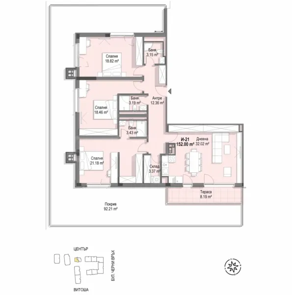 Spacious 3-Bedroom Apartment in Prime Crossva Vada Location - Image 1