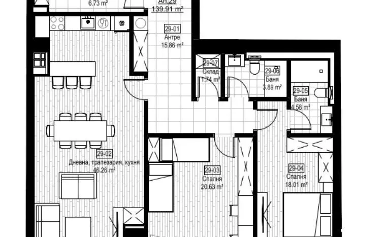 Spacious Three-Bedroom Apartment with Stunning Sofia Views - Image 1