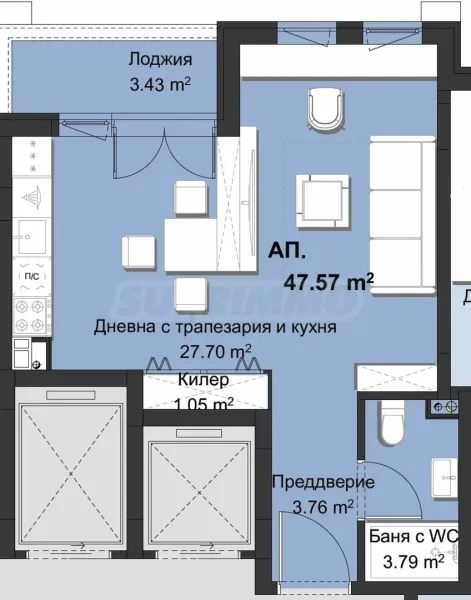 Modern Studio in Plovdiv – New Complex - Image 3