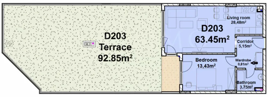 Spacious One-Bedroom Apartment Near Sofia Mall & Park - Image 1