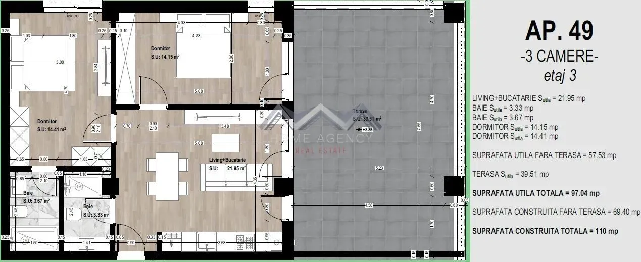 Spacious 3-Bedroom Apartment with Terrace in Otopeni, Romania - Image 3