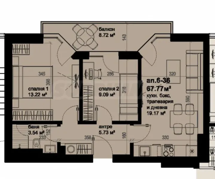Spacious 2-Bed Apartment Near Plaza Mall, Burgas - Image 1