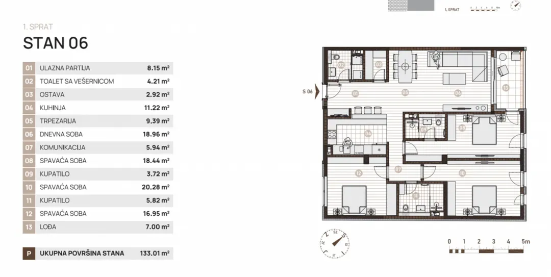 Spacious 3BR Apartment in Vracar with Garage & Balcony - Image 3