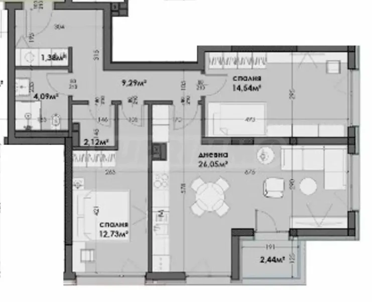 Modern 2-Bedroom Apartment in Varna's Levski Area - Image 1