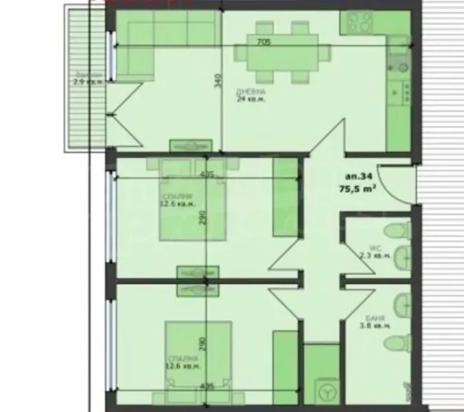 Spacious 2-Bedroom Apartment in New Pogrebi Development, Varna, Bulgaria - Image 5