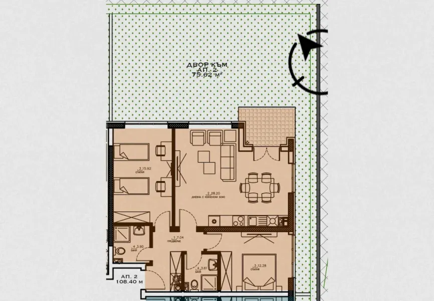 Spacious Two-Bedroom Apartment with Yard in Malinova Dolina - Image 1