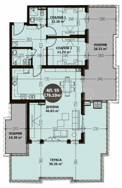 Spacious 3-Bedroom Apartment with Mountain Views in Sofia - Image 2