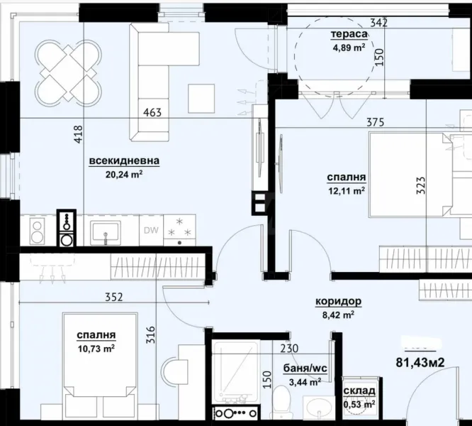Modern 3-Bedroom Apartment in Burgas City - Image 1