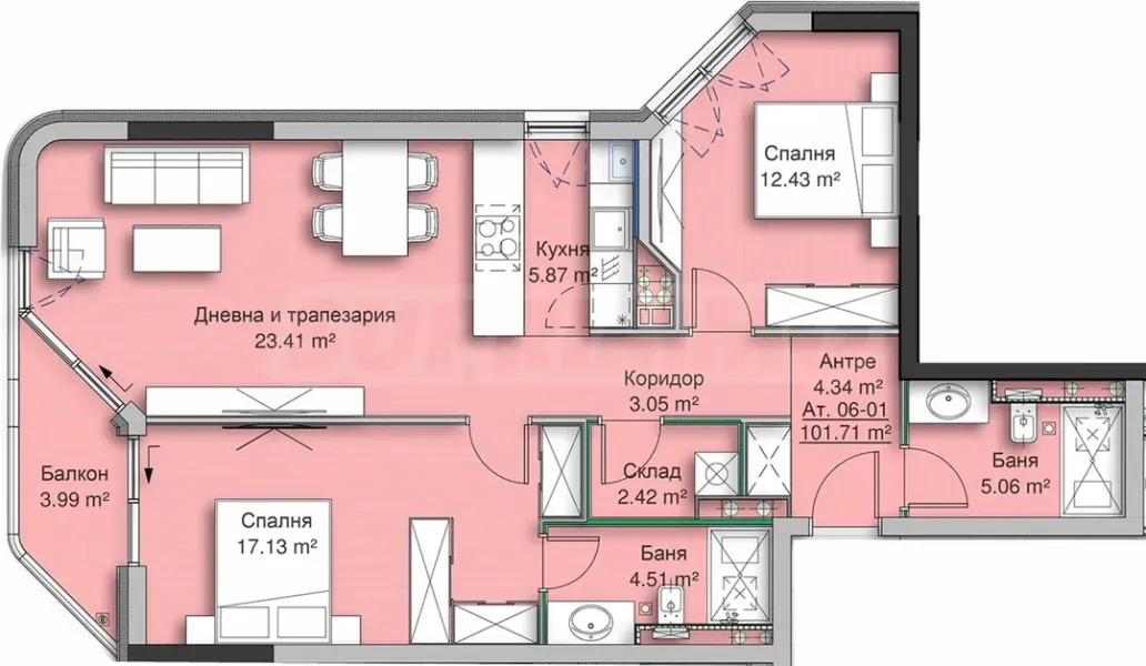Spacious apartment with mountain views. - Image 3